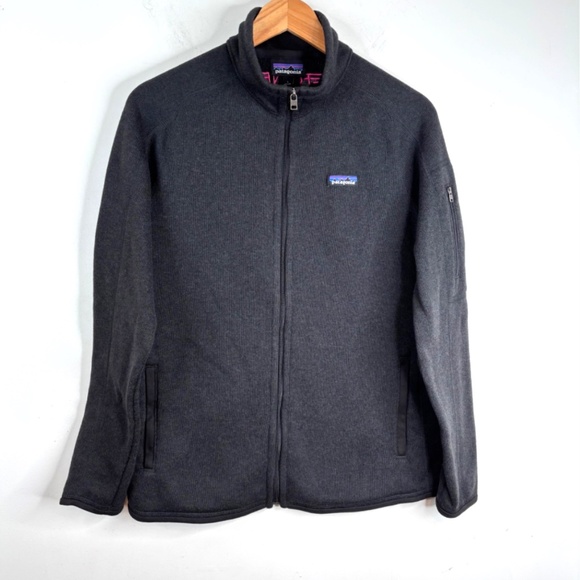 Patagonia Better Sweater Fleece Jacket Womens L Black Full Zip Embroidered Logo - Picture 1 of 11